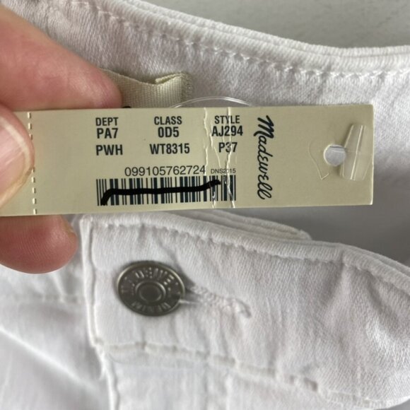 Madewell $128 Petite 10" High Rise Skinny Jeans in Pure White Size P37 AJ294 - Picture 6 of 8